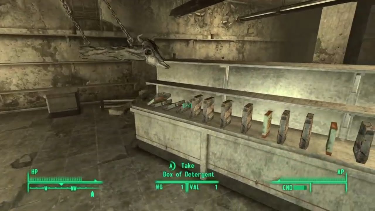 Unique 'Gold Ribbon Grocers' interior with free loot #fallout3