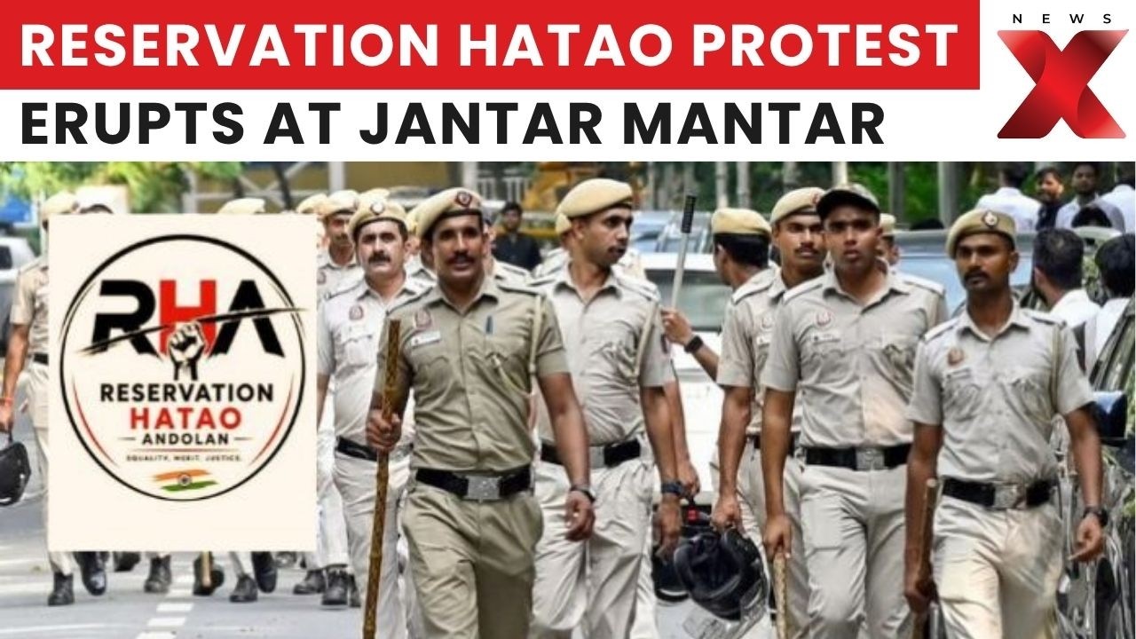 Delhi Reservation Protest: Large Crowd Gathers At Jantar Mantar Against Quotas | Reservation Hatao