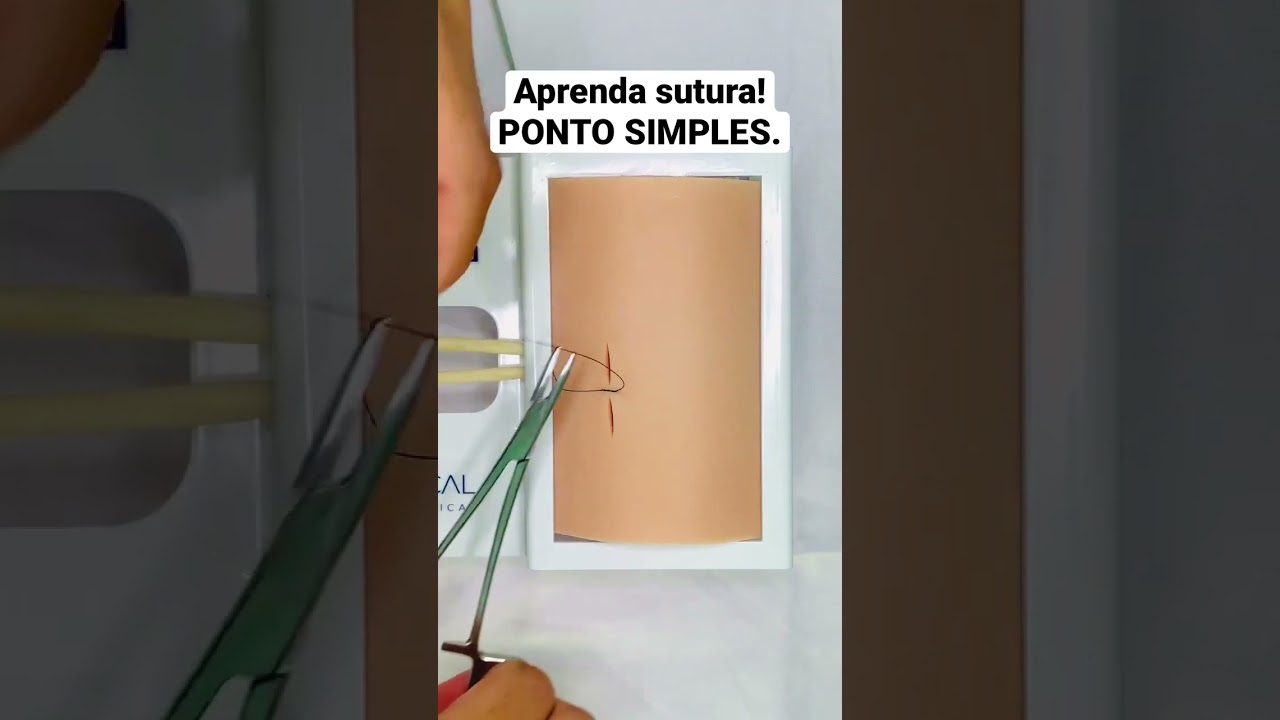 Aprenda sutura: PONTO SIMPLES. #sutura #med #estudantedemedicina