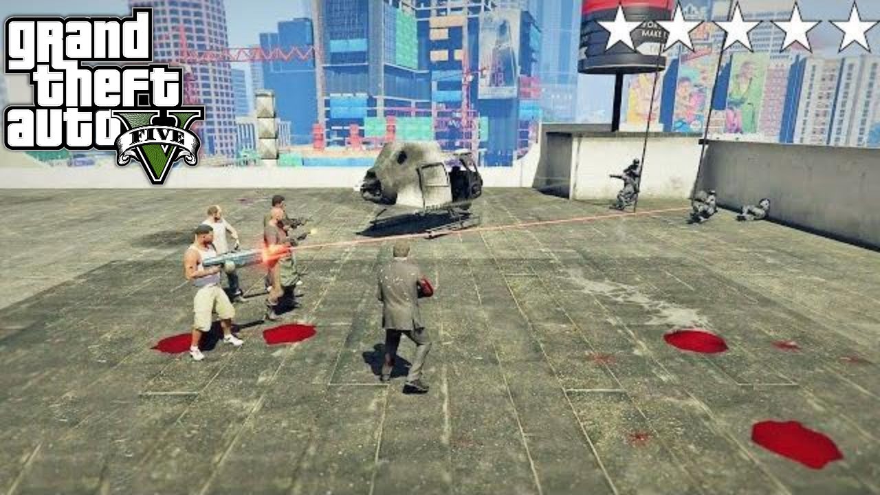 GTA 5 - Franklin, Lamar, Michael, Trevor and Chef's FIVE STAR ESCAPE From RIMM PAINT