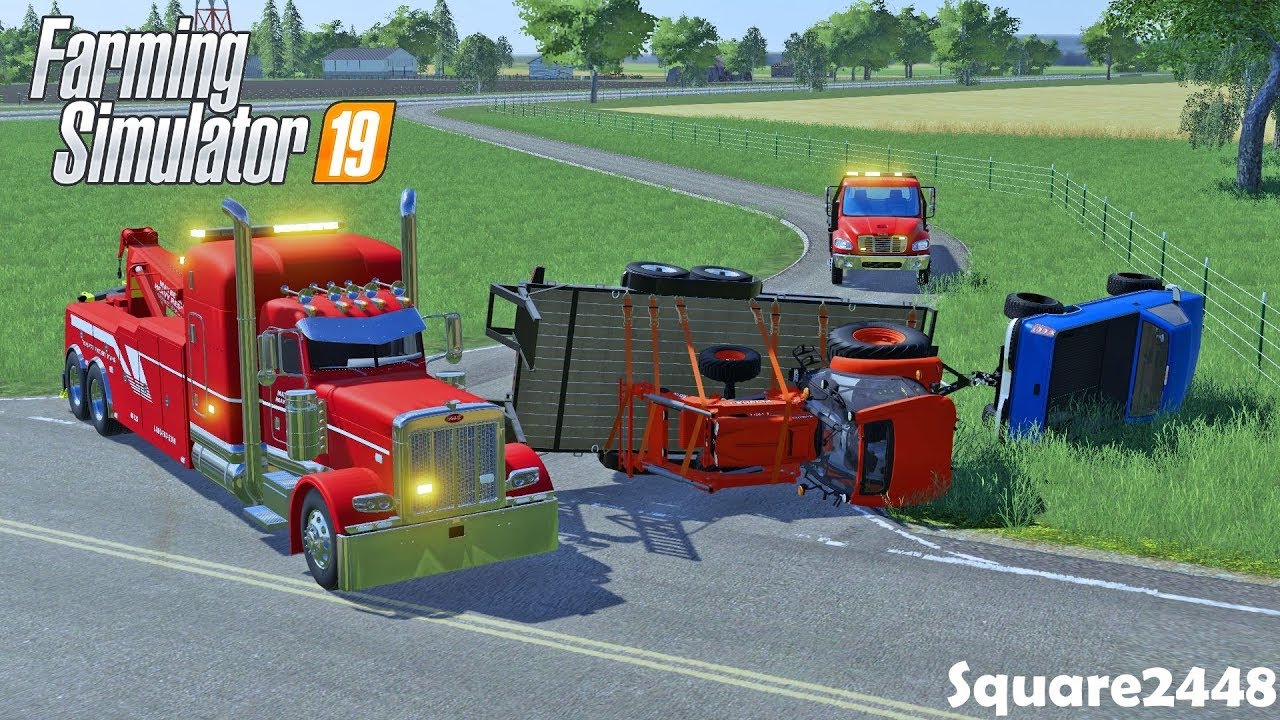 Dump Truck Stuck In Mud | Over Loaded Truck Rolled Over! | Heavy Rescue | Peterbilt Wrecker | FS19