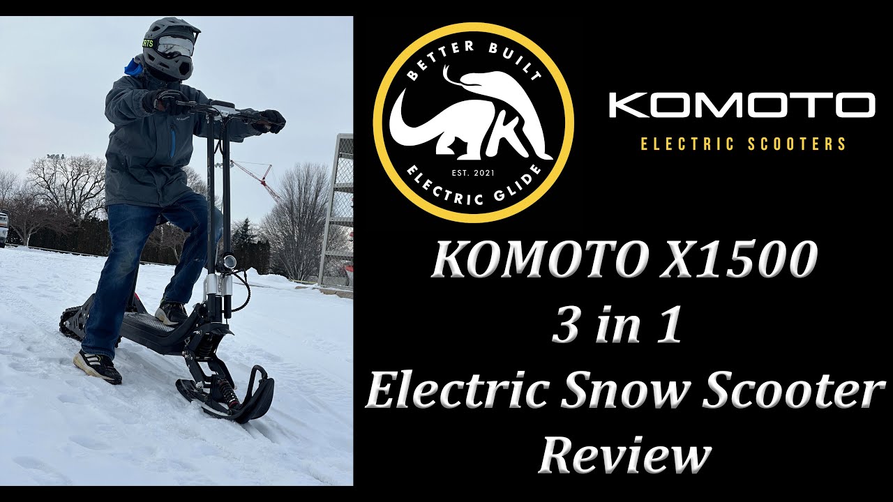 Electric Snow Scooter Review - KOMOTO X1500 3 in 1 Electric Snow Scooter #review #winter #electric