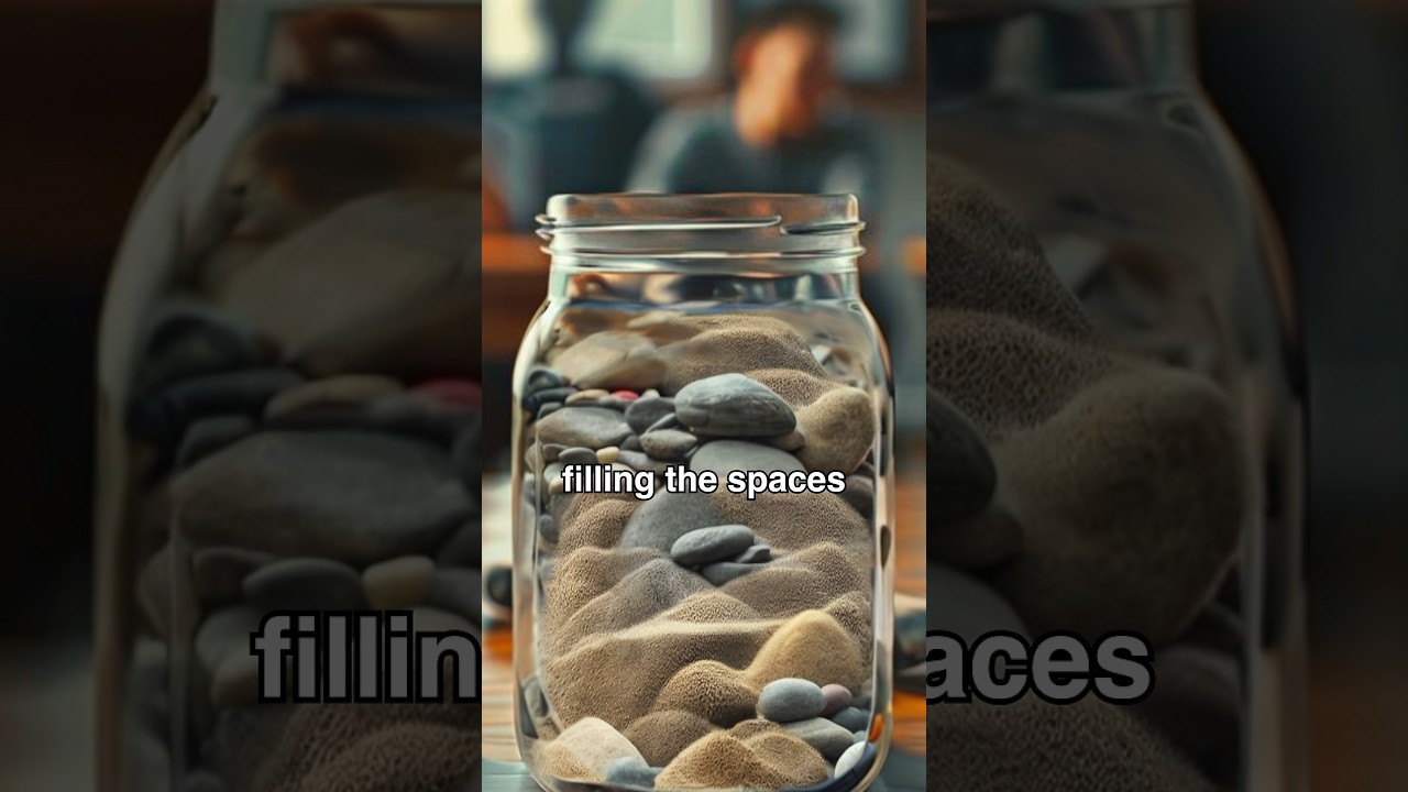 Brilliant metaphor for what matters in life (rocks, pebbles, sand)