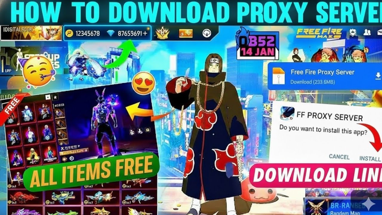 How To Download Proxy Server In FreeFire 100%💯|Free Fire ProxyServer Proxy Server Free Fire OB52 