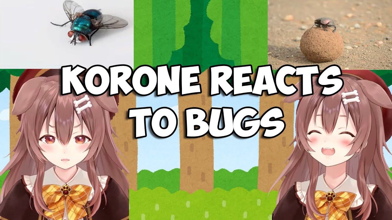 Korone's reaction to bug images