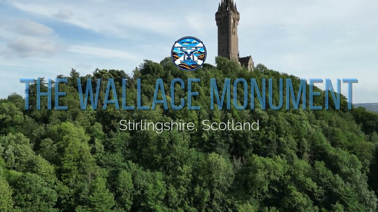 The Stunning Wallace Monument and surrounding landscape  in glorious 4K footage , Stirling, Scotland