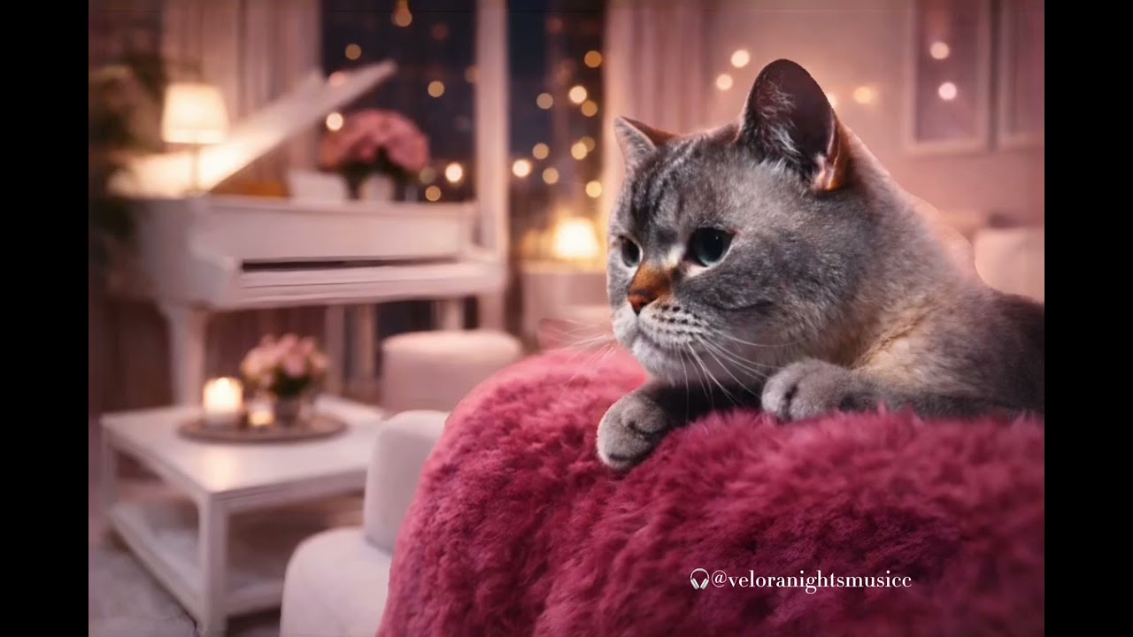 Cozy Night with My Cat 🐾 Soft Piano for Deep Relaxation🩶