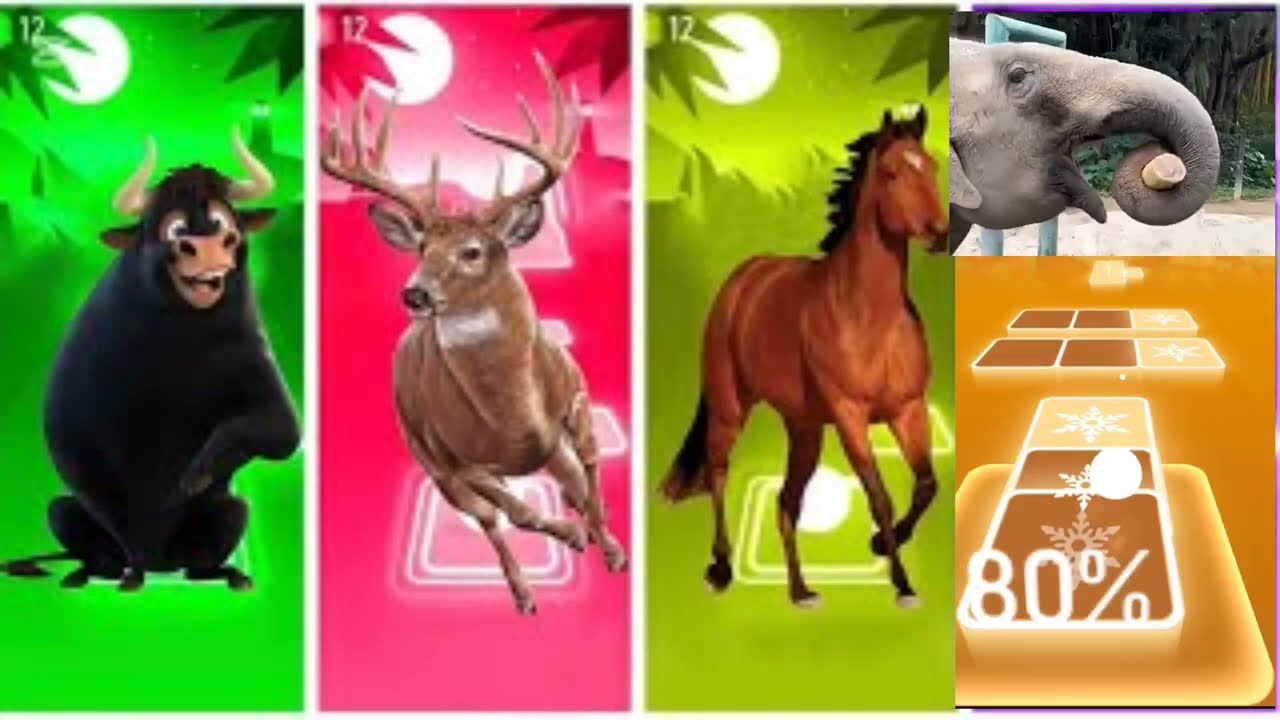 Funny Ferdinand🐃🆚Funny Deer🦌🆚FunnyHorse🐎🆚Funny Elephant🐘