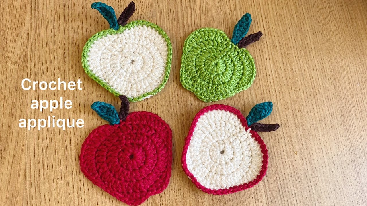 Crochet apple for applique