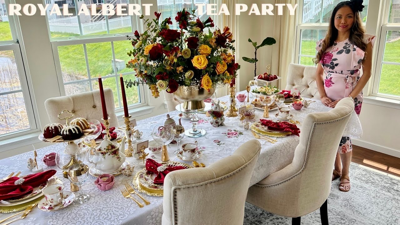 New* ROYAL ALBERT | How To Host GLamorous ENGLISH AFTERNOON TEA PARTY AT HOME  #decoratewithme