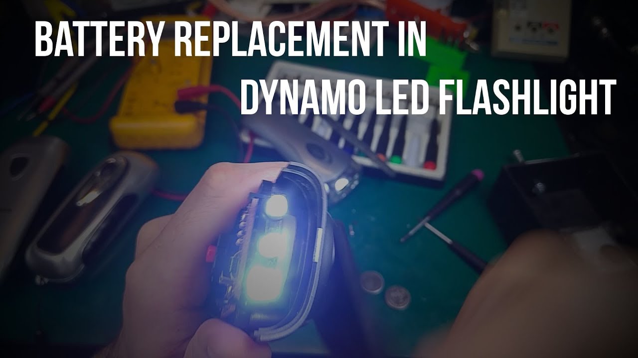 Replacement battery in hand-crank dynamo wind-up  LED flashlight