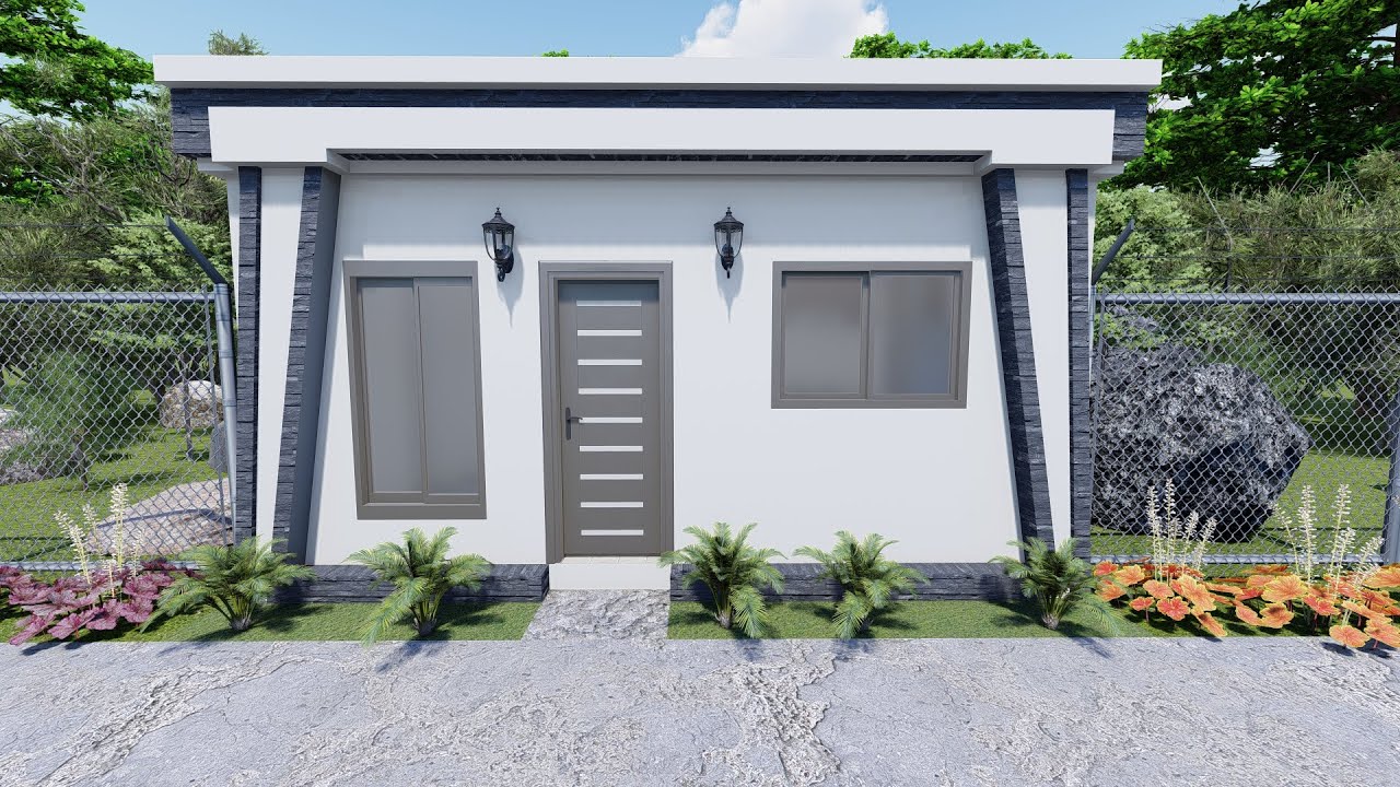 Plano de casa 5 x 7 m de 2 habitaciones\ small house design 5 x7 meters