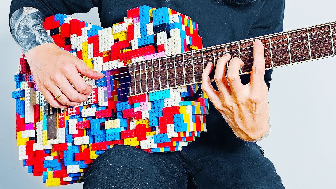 I built a LEGO Acoustic Guitar and it sounds CRAZY