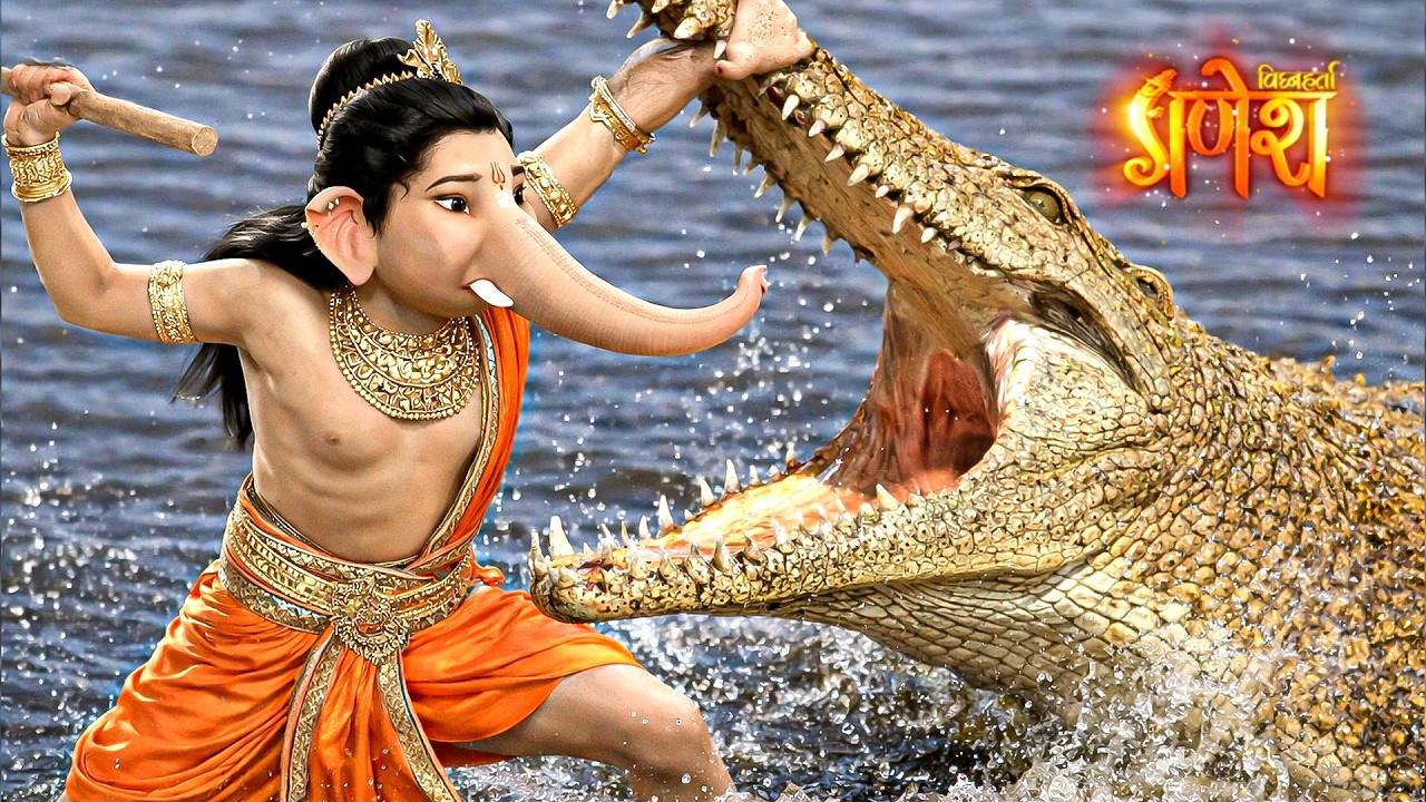 क्या गणेश जी को खा जाएगा भूखा मगरमच्छ  || Vighnaharta Ganesh || @prabhuleela