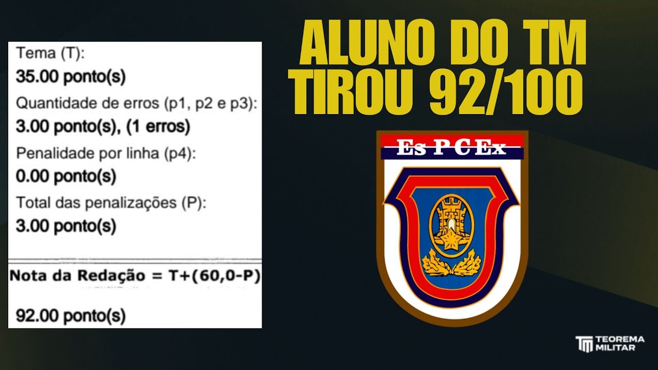 ALUNO DO TM TIRA 92 DE 100 NA REDAÇÃO DA EsPCEx 2026: ANALISEI A REDAÇÃP DELE | Prof. Annunciato