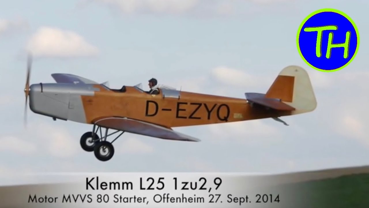 Klemm L25 Erstflug, 1zu3, 450cm, MVVS 80 Starter