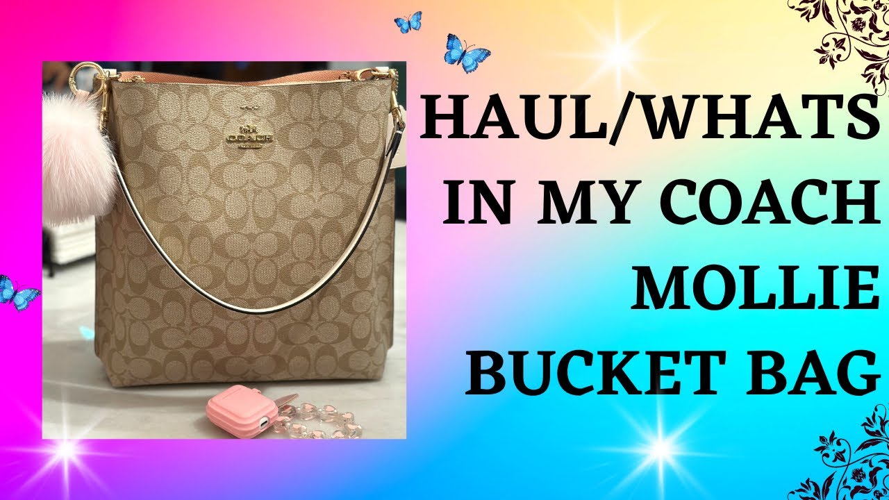 WHATS IN MY COACH MOLLIE BUCKET BAG /MINI HAUL- MCM & COACH👜💞