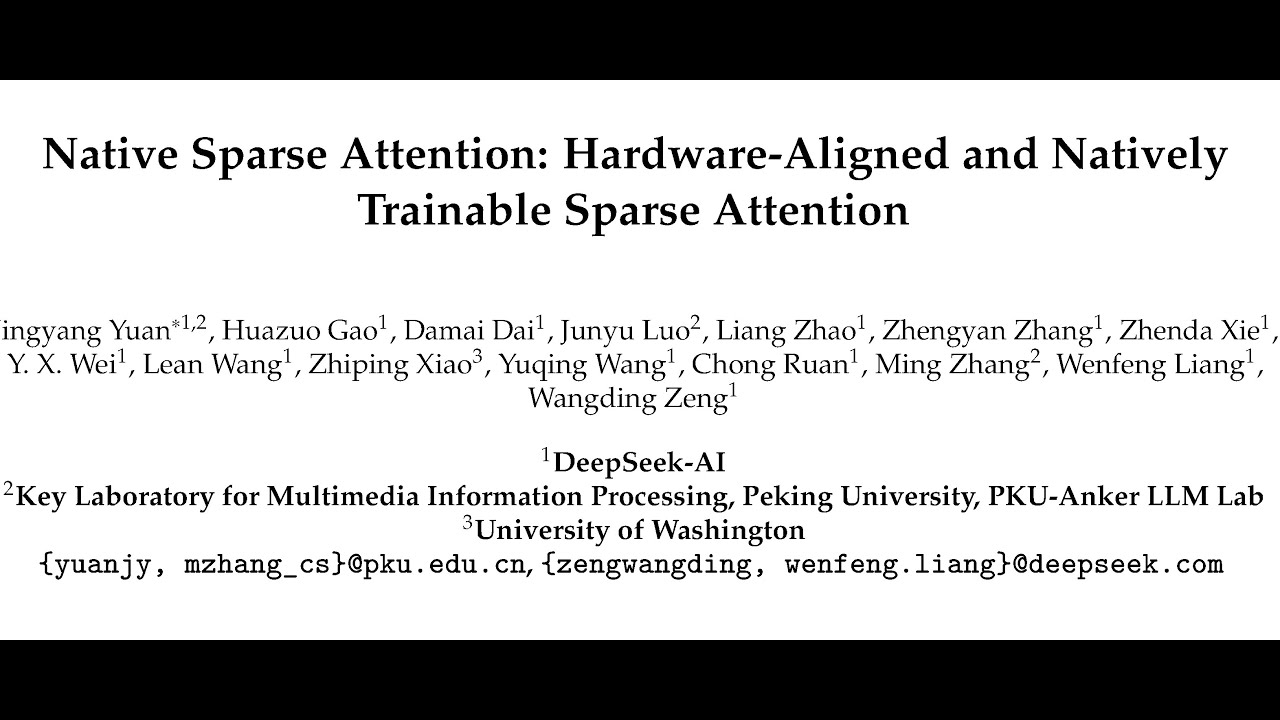 Native Sparse Attention: Hardware-Aligned and Natively Trainable Sparse Attention