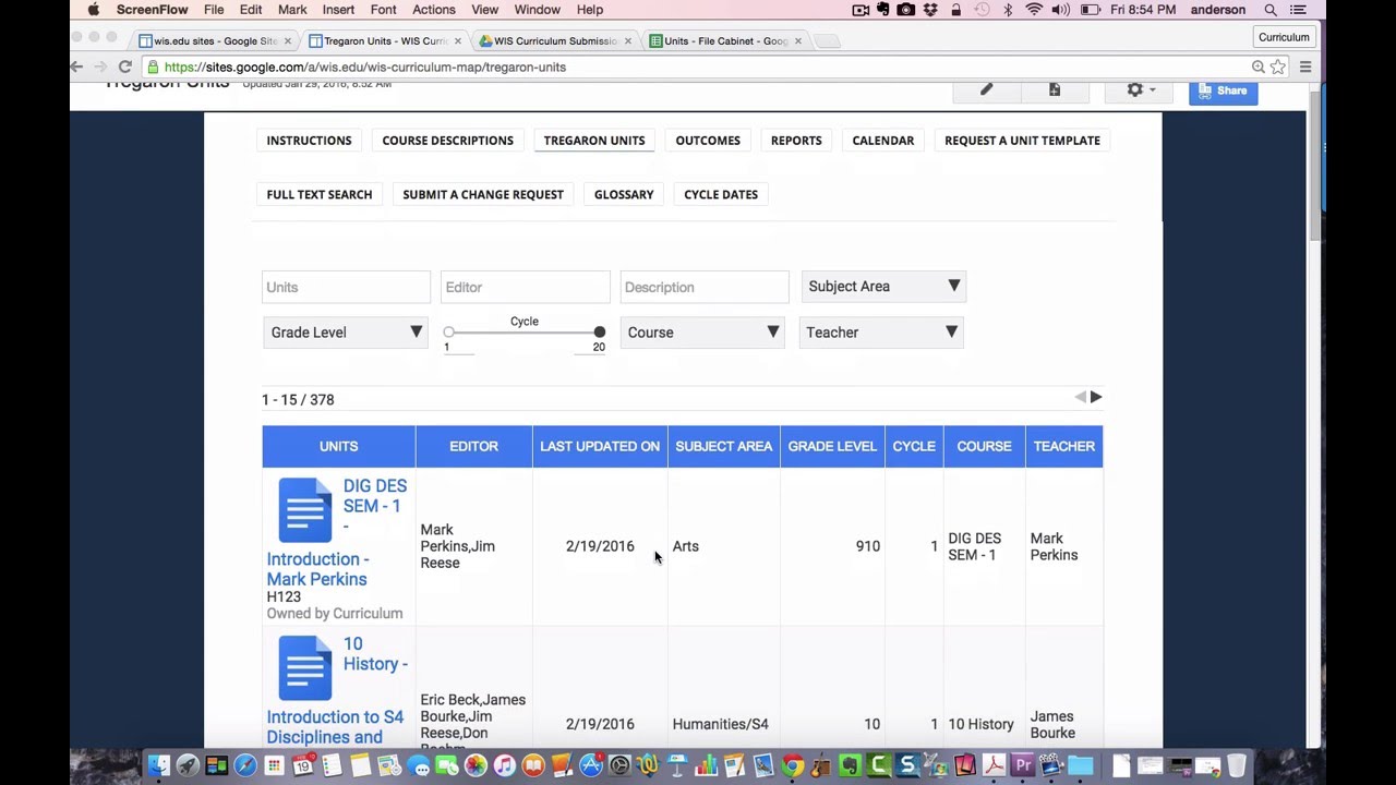Curriculum Mapping: New features and Alignment Strategy
