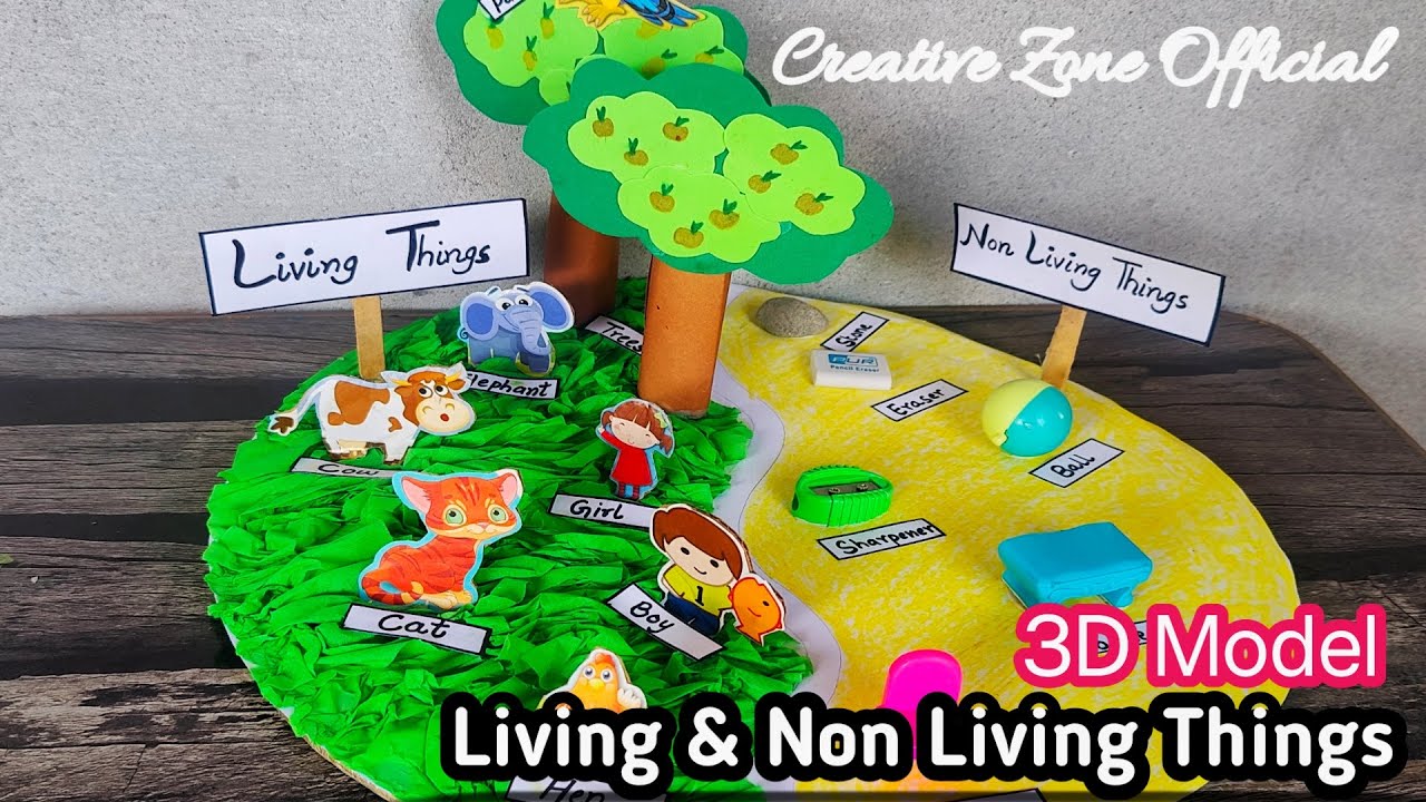 Living and Non Living Things 3D Model|Living and Non Living things project HD 720p