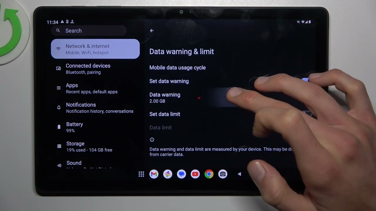 How to Configure Data Usage Limit on T Tablet 5G - Set a Mobile Data Limit