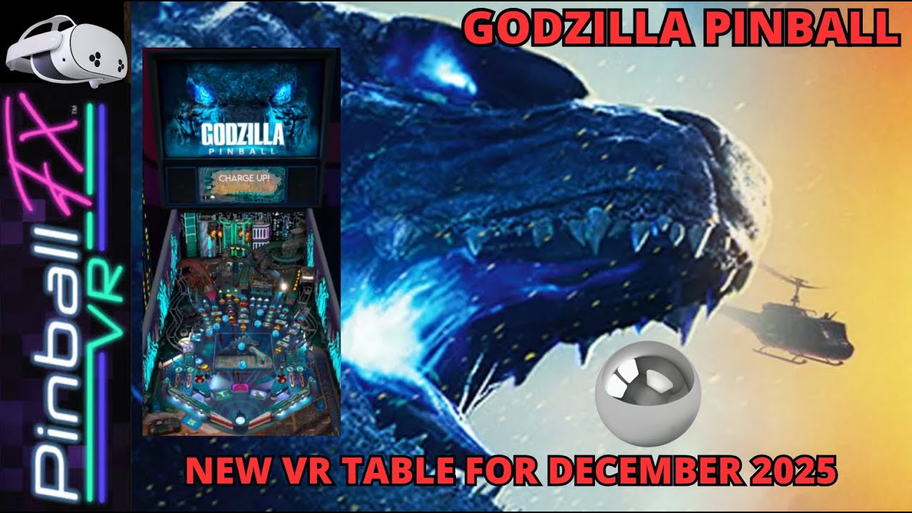 Godzilla Pinball VR Gameplay - Pinball FX VR - Zen Studios -  New for December 2025