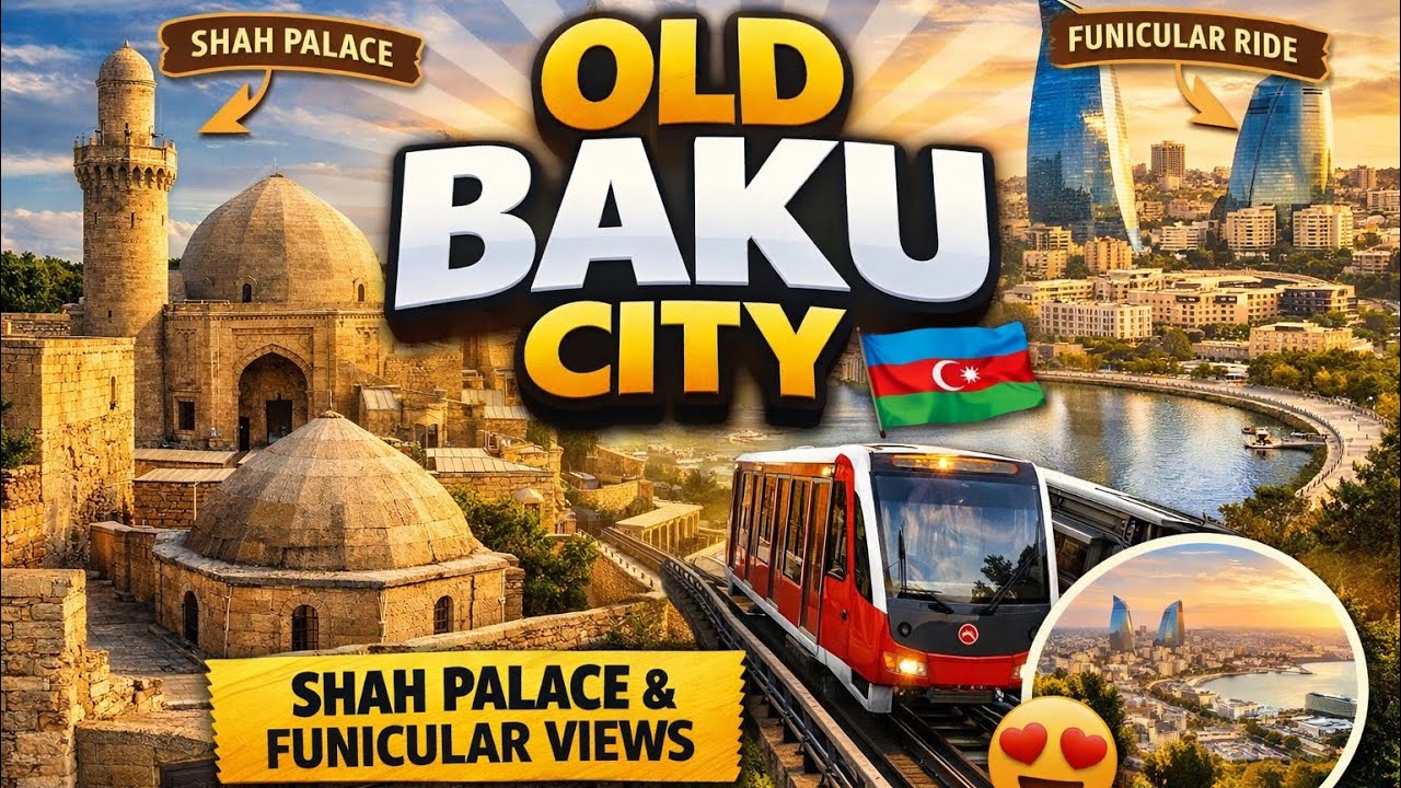 Old City Baku Full Tour 🇦🇿 | Ancient Streets, Shah Palace & Funicular Ride