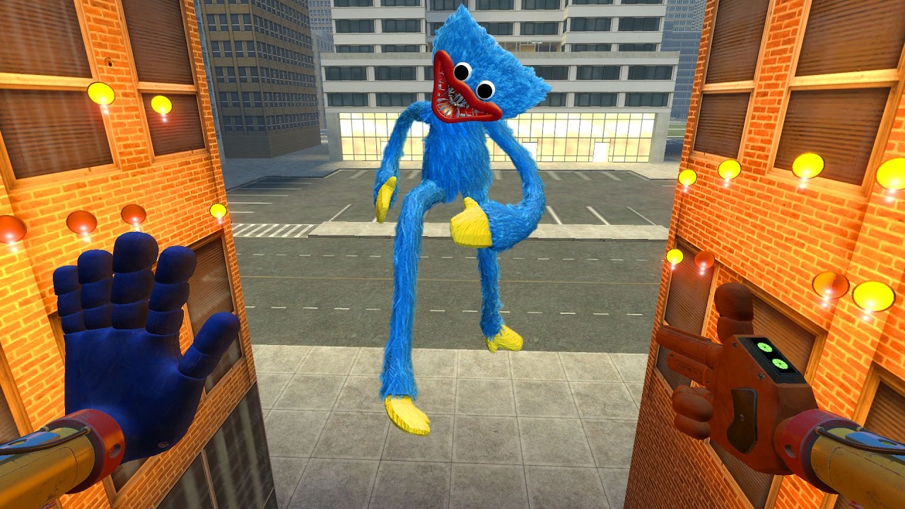 GIANT SCARY HUGGY WUGGY FROM POPPY PLAYTIME TAKES THE CITY! | GARRY'S MOD