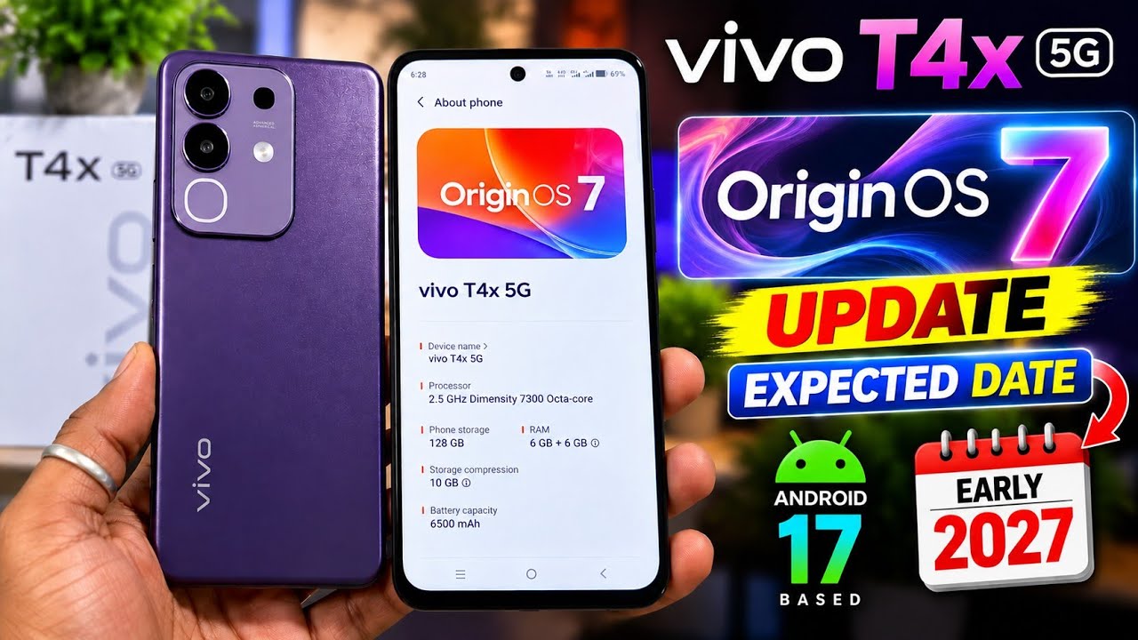 Vivo T4x 5G OriginOS 7 Update Date || Android 17 Expected Timeline 🔥