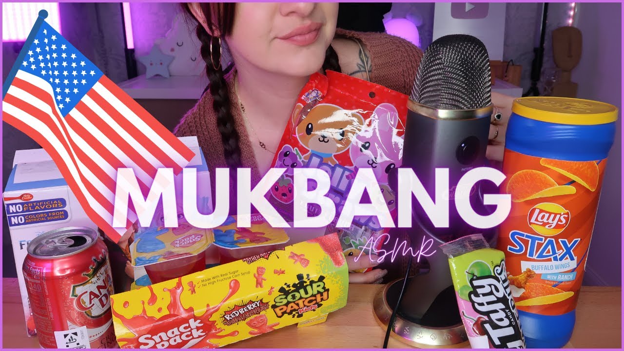 MUKBANG • Eating Show • 🇺🇸 Lays Stax, Laffy Taffy, Jelly Straws, Canada Dry 🍬 ASMR Po Polsku 🇵🇱