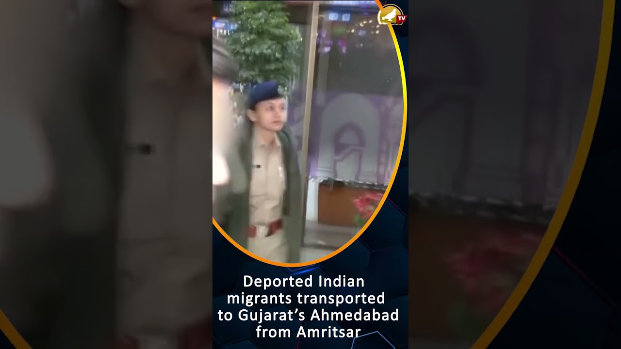 Deported Indian migrants transported to Gujarat&rsquo;s Ahmedabad from Amritsar