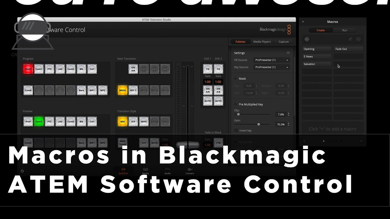 Creating Macros in Blackmagic ATEM Control Software for Your Church Livestream