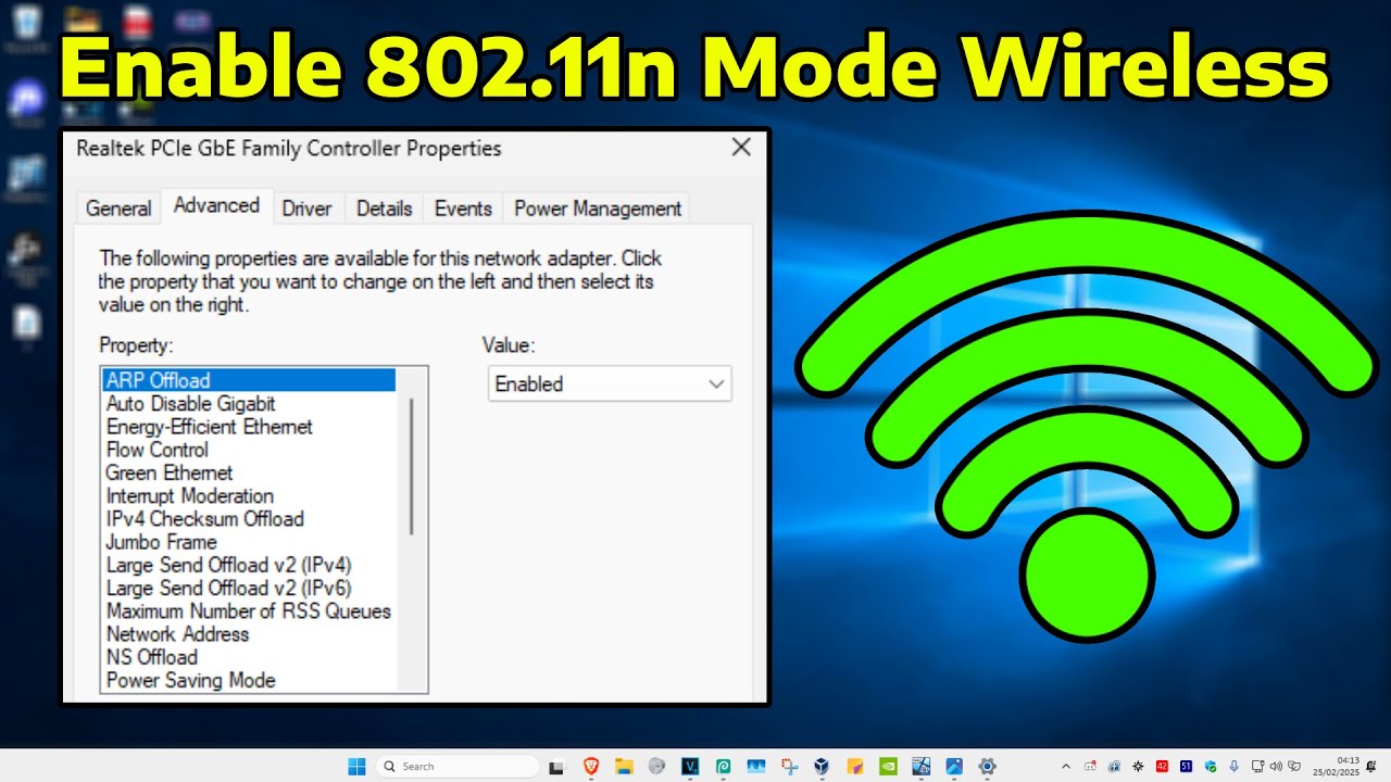 How To Enable 802.11n Mode Wireless Connection in Windows