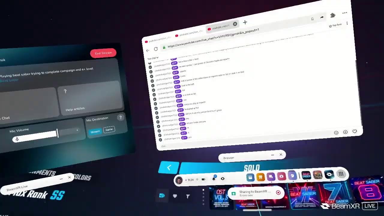 Playing beat saber trying to complete campaign and e+ level