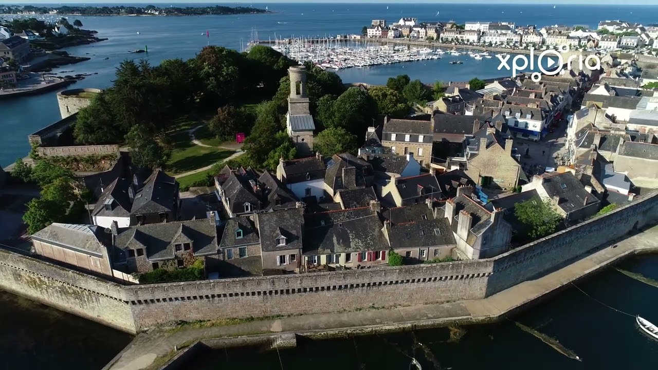 Concarneau port 2, Bretagne, France 2019.07 aerial video