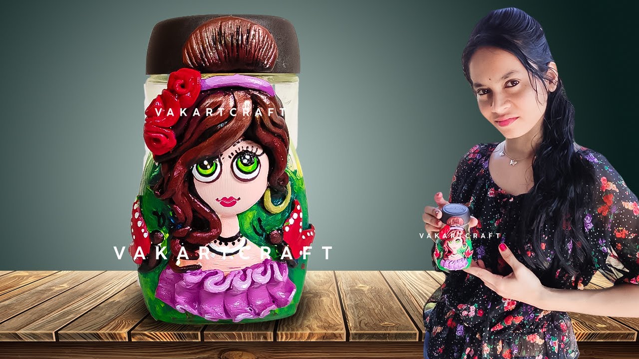 Very Easy Clay Bottle Craft - Air Dry Clay - Bottle Art