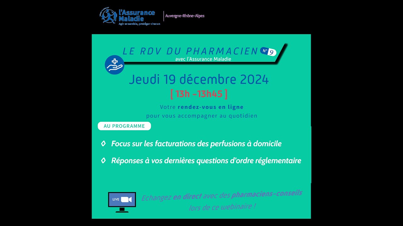 Le RDV du pharmacien N°9 - Perfusions à domicile et cas de comptoir