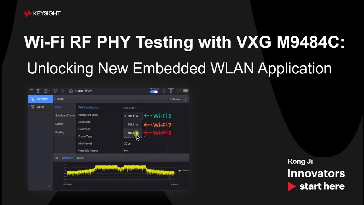 Демонстрация WLAN Wi-Fi 8 UHR в реальном времени со встроенным приложением WLAN Keysight M9484C V...