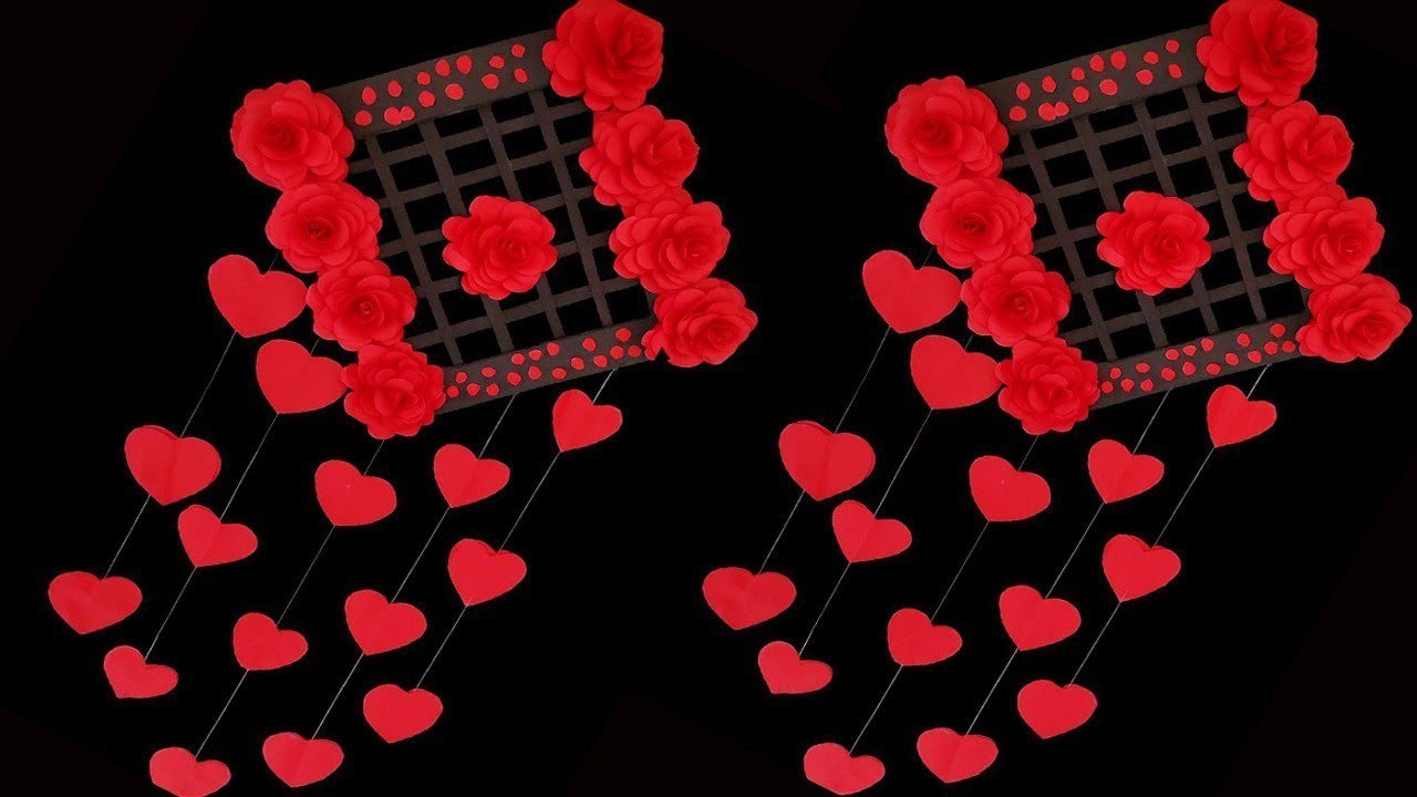 Beautiful Paper Heart & Rose Wall Hanging | Easy DIY Home Decoration | MiniCraft Creations