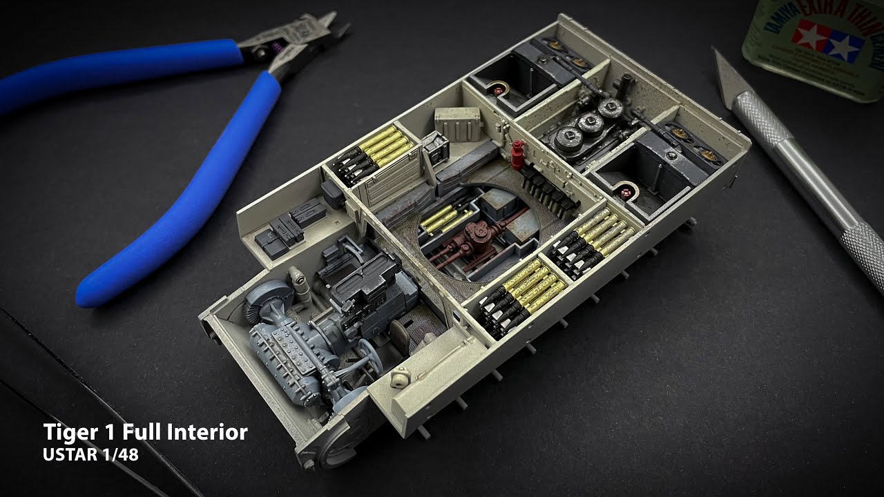 Painting and Weathering a Tiger Tank Full Interior | Takom | USTAR NO-004 1/48