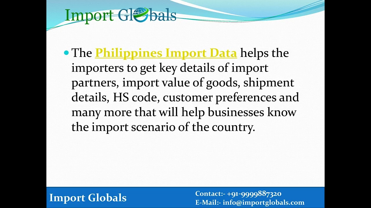 Philippines Customs Import Export Data with Shipment Detail