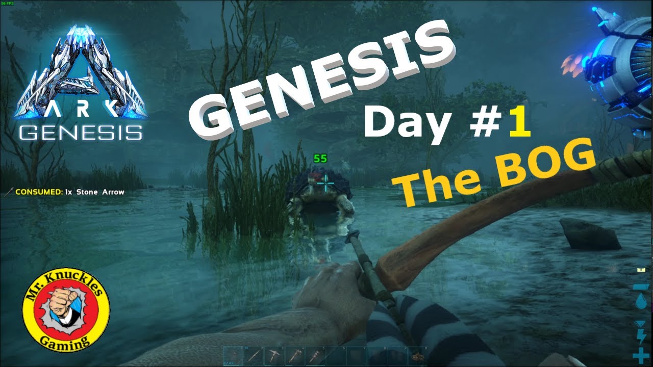 Ark GENESIS Game Play | The Bog Survival | Day 1