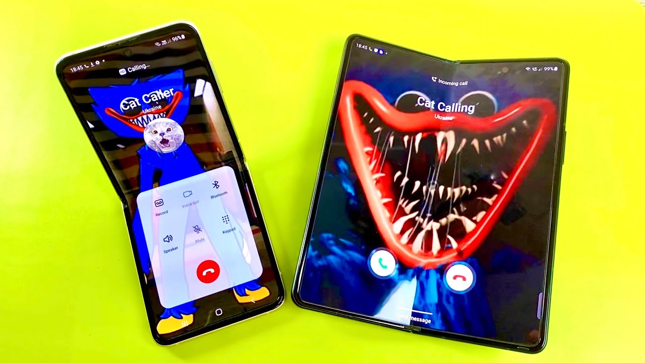 Huggy Wuggy Incoming call Samsung Z FOLD vs Z FLIP Outgoing call (playtime)