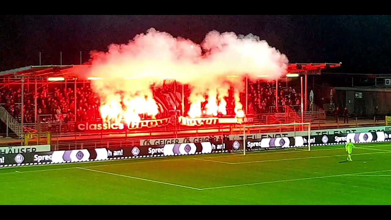 VfR Aalen - SSV Ulm 1846 1:2 - [Ostwürttemberg-Derby] - Pyro, Support, Tore!