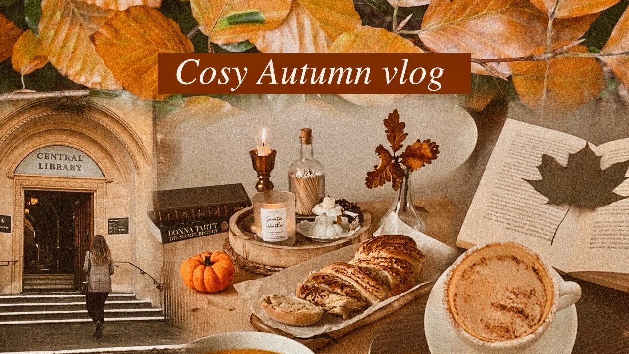 Cozy Autumn Days in England 🤎  Harvest soup & cheese bread, coffee date dark academia bookish vlog
