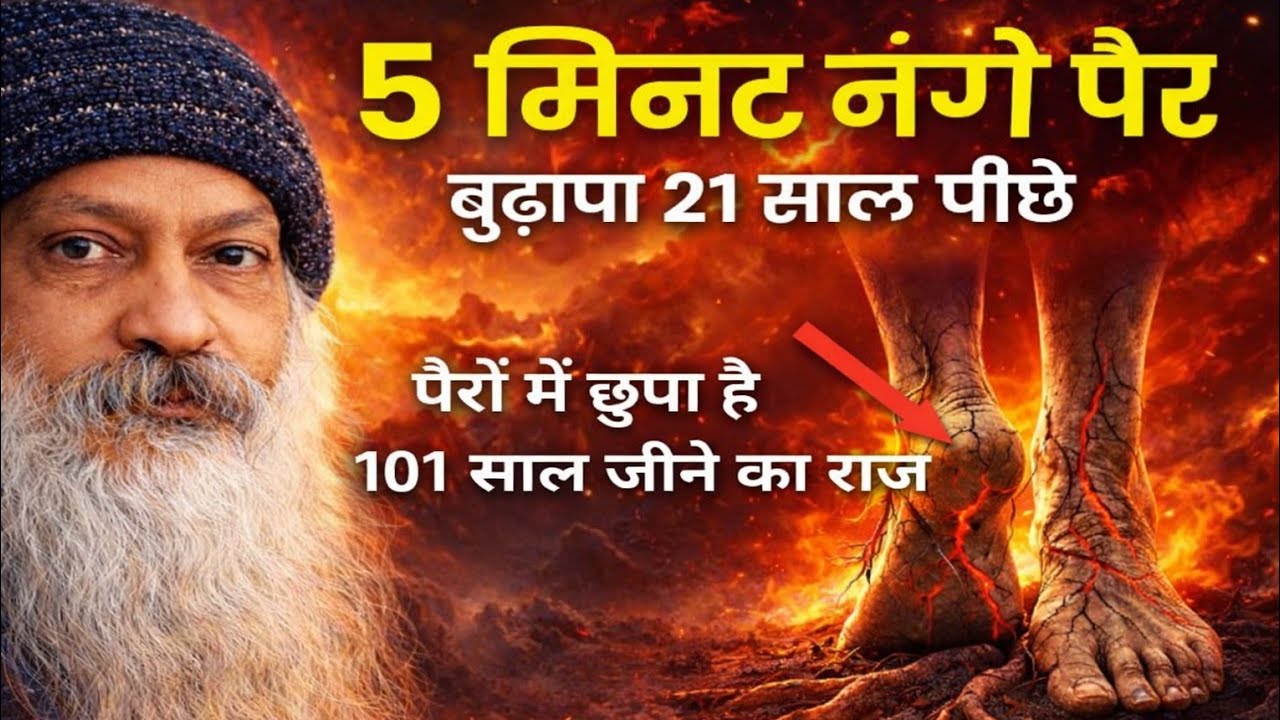 OSHO - 5 mint नंगे पैर बुढापा 21 साल पीछे पैरो मे है छुपा है 101 साल का जीने का राज I OSHO