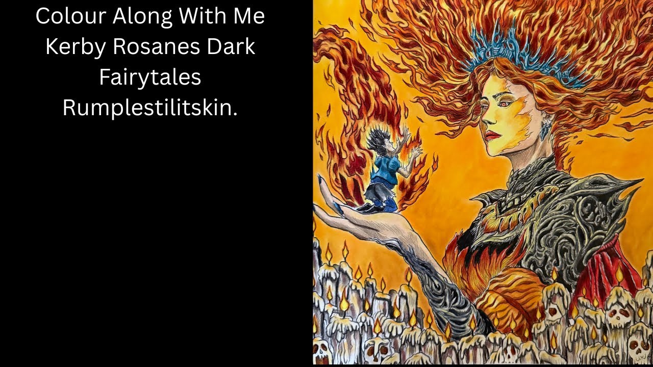 Colour Along With Me, Kerby Rosanes Dark Fairytales, Rumplestiltskin, using Luminance Pencils.
