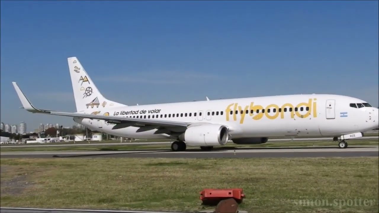 Flybondi - Boeing B737-800 (LV-KCE) taking off at Aeroparque airport