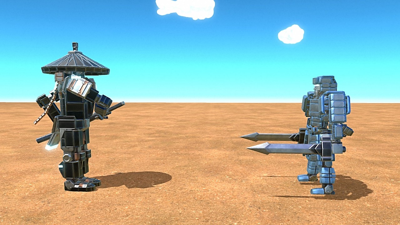 Mecha Ronin VS Workshop Units - Age of Warbots Gameplay