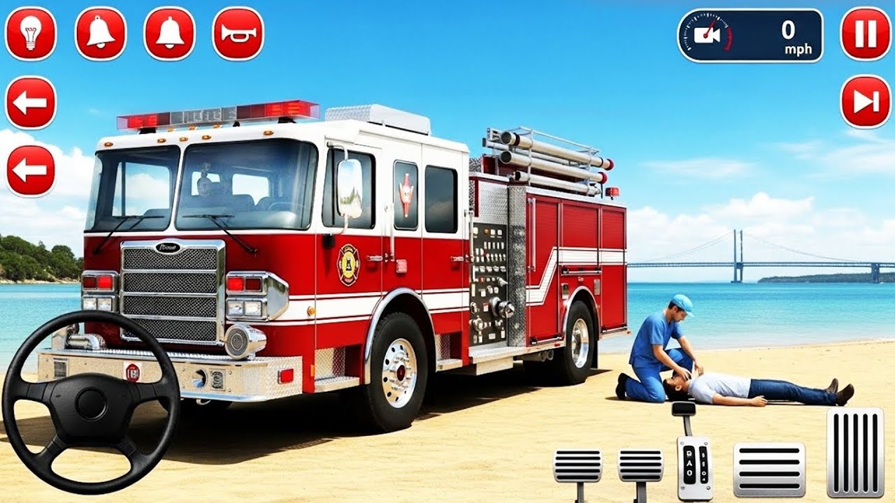 Real Fire Truck Driving Simulator - 2025 New Fire Fighting Fireman's Daily Job - Android GamePlay P5